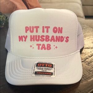 OTTO White and Pink Trucker Cap